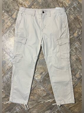 NEW American Eagle Flex Slim Lived-In Cargo Pants Khaki Beige Mens 36x30